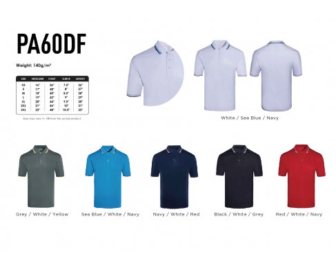 Drifit Tipped Collar & Cuff Polo Microfibre PA60DF