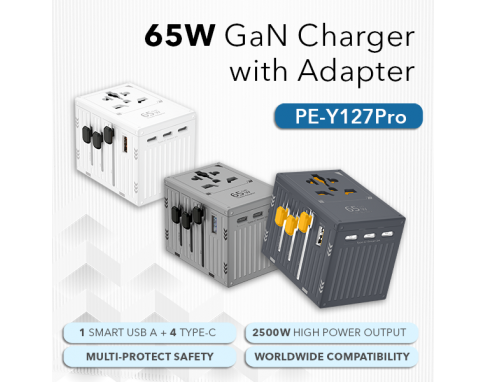 65W GaN Charger with Adapter_PE-Y127Pro 65W GaN Charger with Adapter_PE-Y127Pro