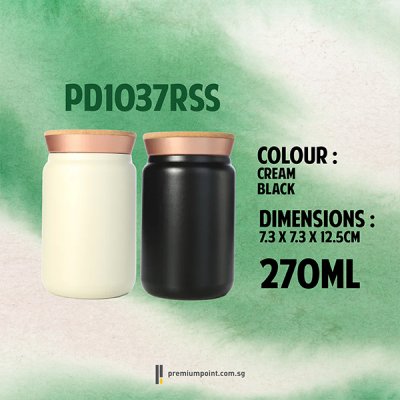 Recycled Stainless Steel Vacuum Tumbler with Cork Lid PD1037RSS