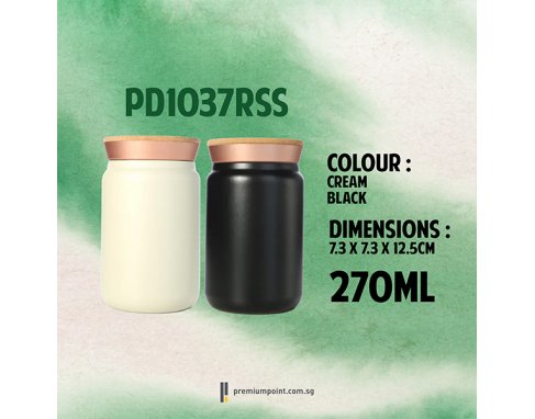 Recycled Stainless Steel Vacuum Tumbler with Cork Lid PD1037RSS