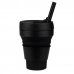 Drinkware Food Grade Silicon Collapsible Cup with Straw PD1090CC Drinkware Food Grade Silicon Collapsible Cup with Straw PD1090CC