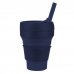 Drinkware Food Grade Silicon Collapsible Cup with Straw PD1090CC Drinkware Food Grade Silicon Collapsible Cup with Straw PD1090CC