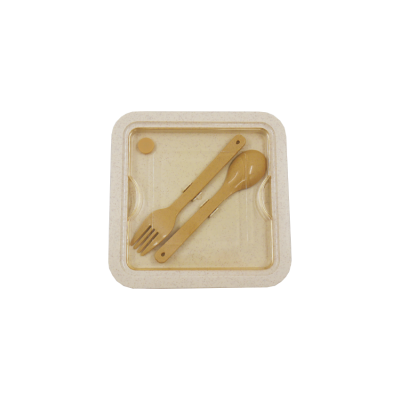 Wheat Straw Lunch box with Cutlery, PH1047WS