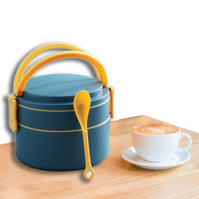 Household Double Layer PP material BPA free Round lunch Box_PH36