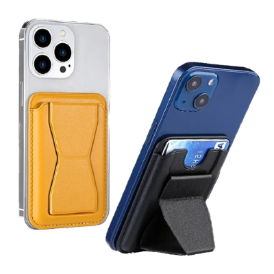 Self Adhesive PU leather Card holder with phone stand PU221