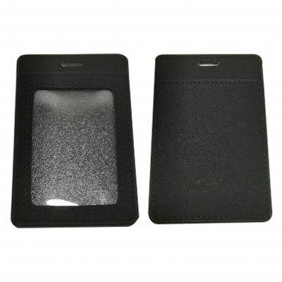 Leather Card Holder with Pleated Rope Lanyard_PU720R