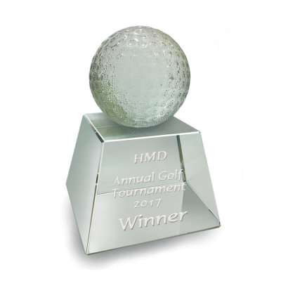 Crystal Golf Ball on clear base