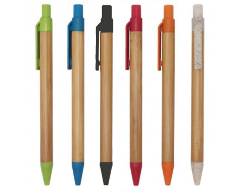 ECO BAMBOO & WHEAT FIBER BALL PEN_6 COLOURS PP1816