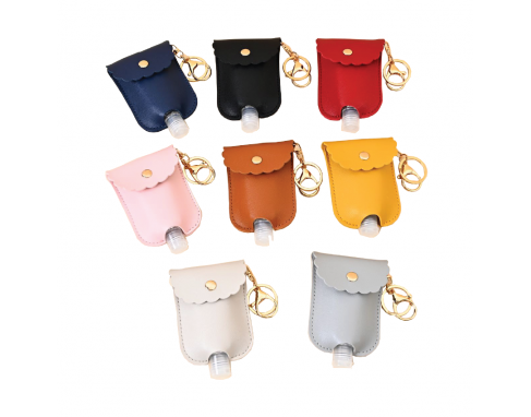 Sanitizer PU Leather Cover with Keyring